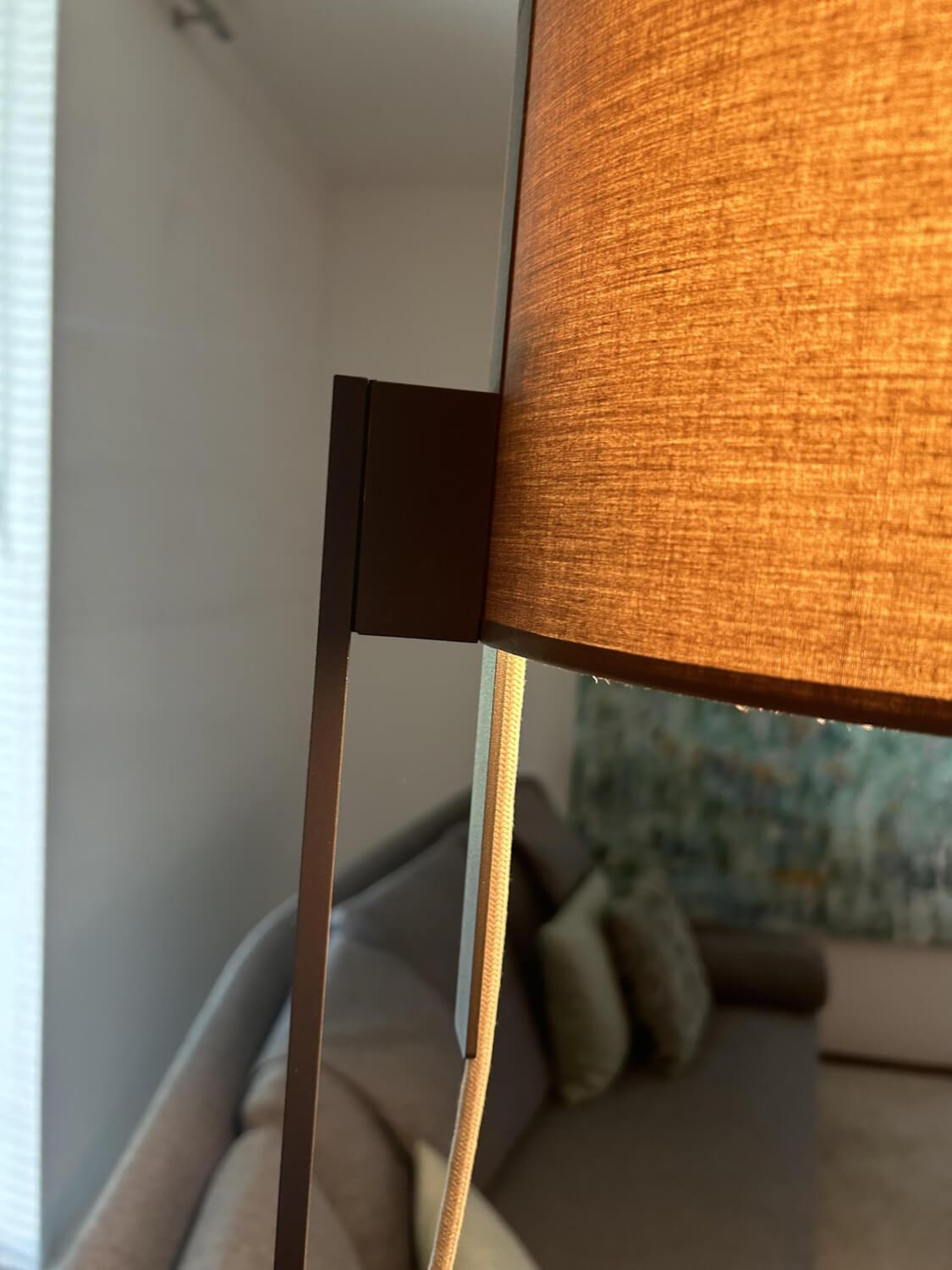 Steng - Stehleuchte Loft Floor Schirm Maroon Beige Rot Gestell Metall Graubraun Matt Schirm Magnetisch Höhenverstellbar - 3