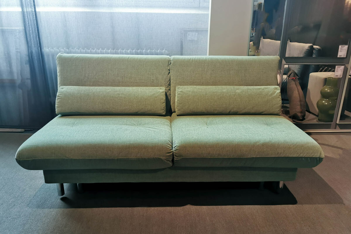 Brühl - 2,5-Sitzer Schlafsofa Quint Stoff 3221 0034 Grün Gestell Metall Verchromt - 5