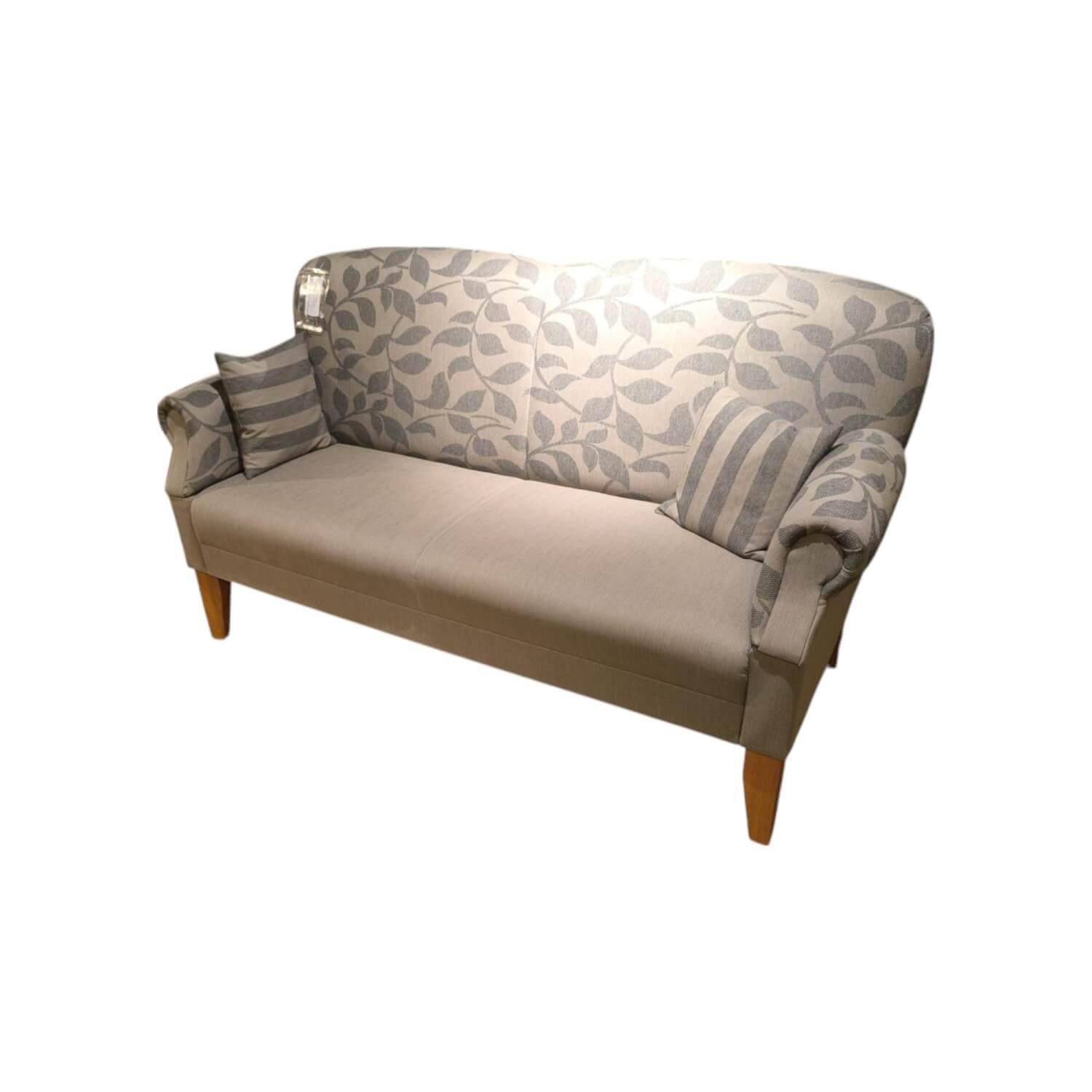 Barnickel - Sofabank Georgia Stoff 52 109 09 Grau Und 52 109 29 Grau Füße Eiche Geölt Inklusive Kissen - 1