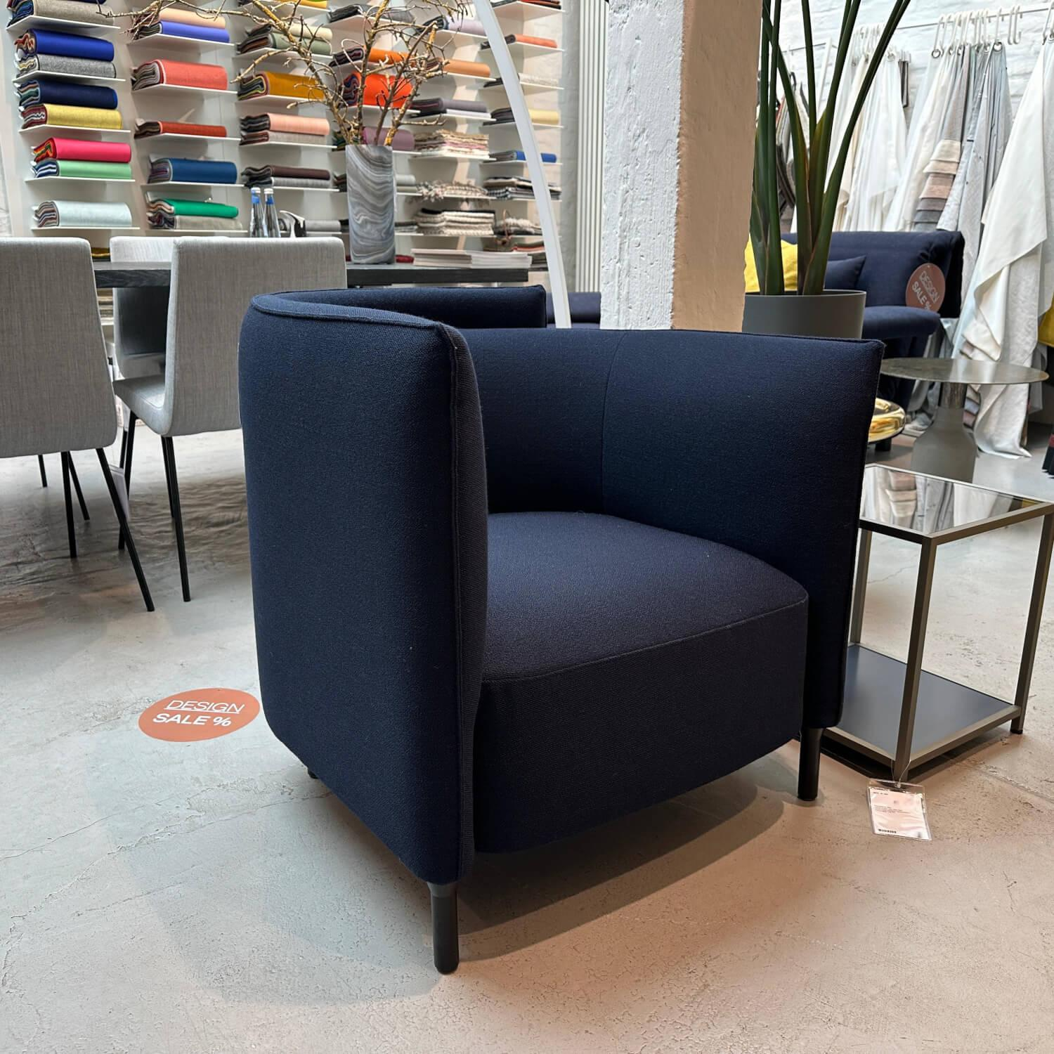 Ligne Roset - Sessel Hemicycle Stoff Vidar Nuit 786 Blau Füße Metall Schwarz Lackiert - 4