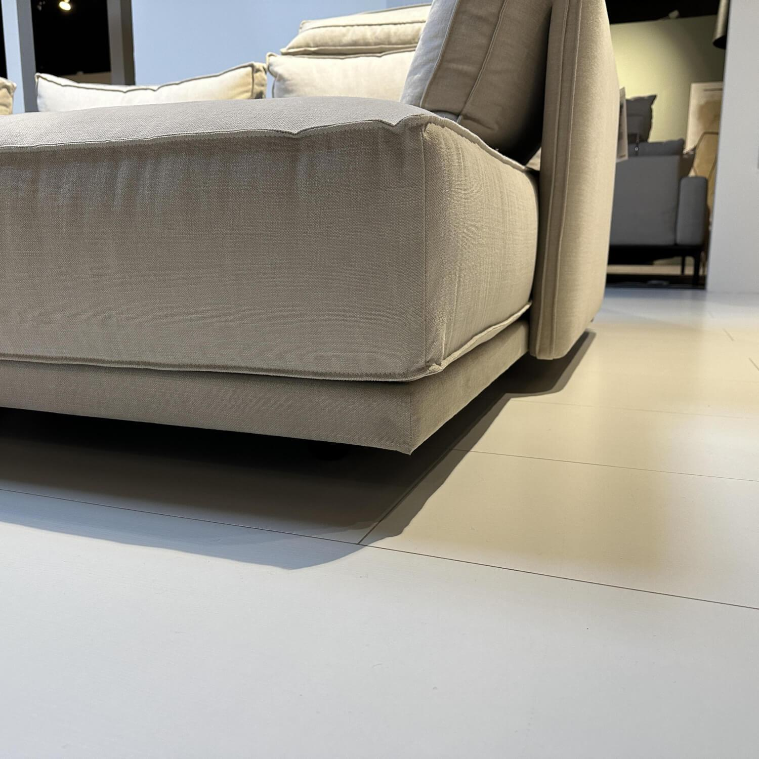 IP Design - Ecksofa Cube Lounge Stoff Hot Madison CH1249 095 Creme Füße Holz Schwarz Lackiert Inklusive Kissen - 2