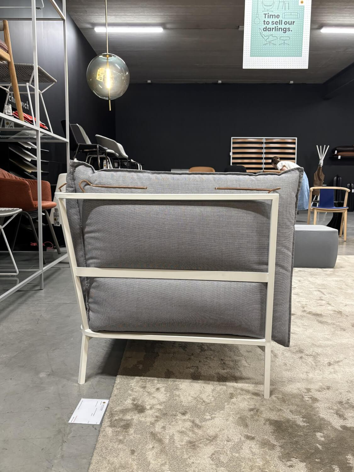 Cappellini - Sofa Basket 3-Sitzer Stoff Grau Gestell Metall Weiß Matt - 3