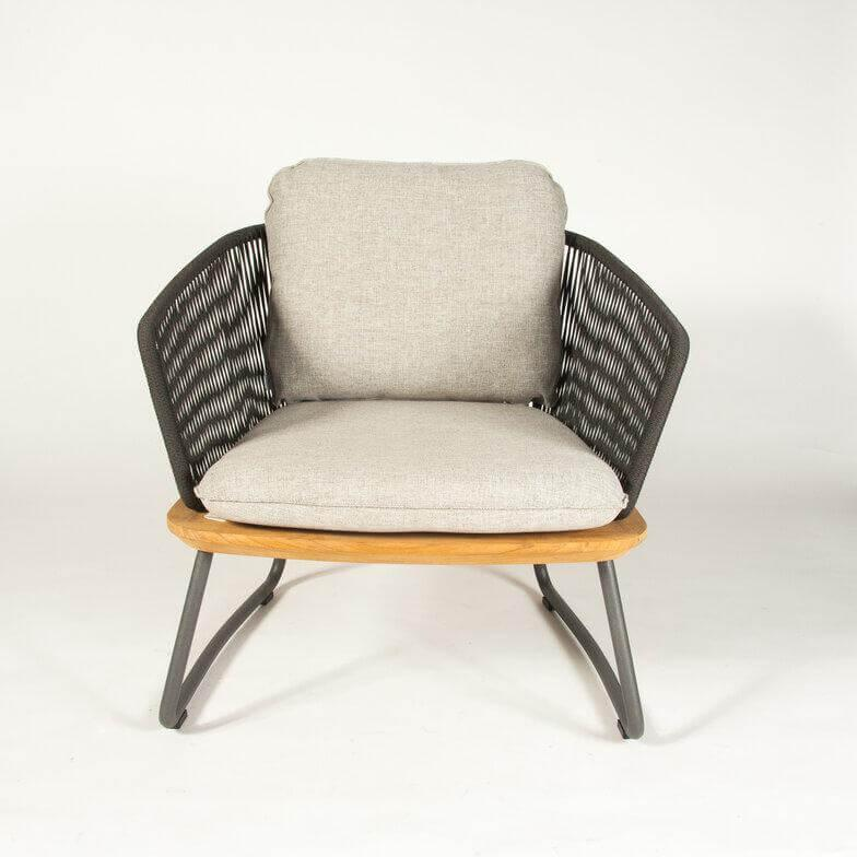 Weishäupl - Loungesessel Denia Outdoor Stoff Ambra Pebble Geflecht Und Gestell Anthrazit - 2