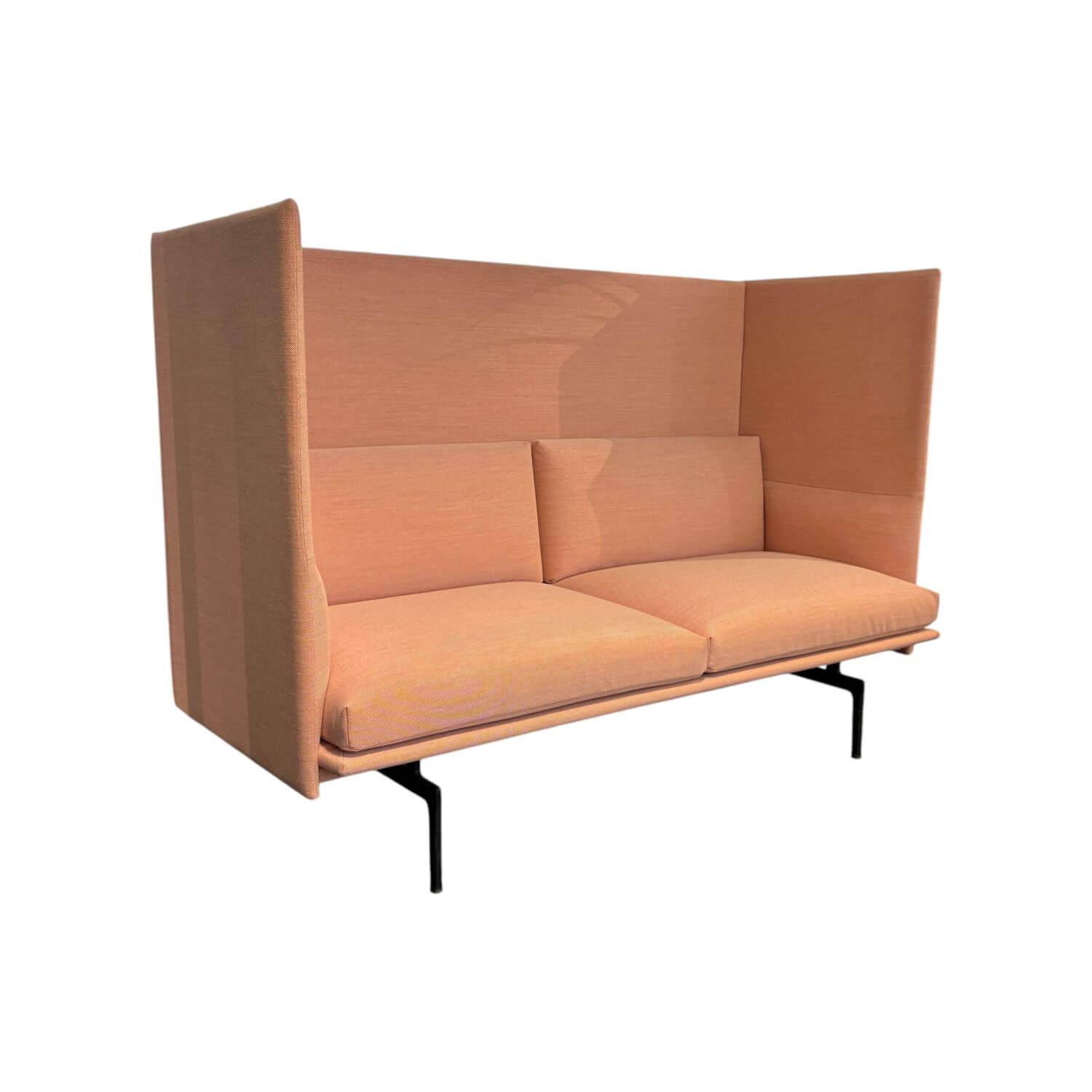 Muuto - Sofa Outline Highback Stoff Kvadrat Steelcut Trio 515 Rosa Füße Metall Schwarz - 1