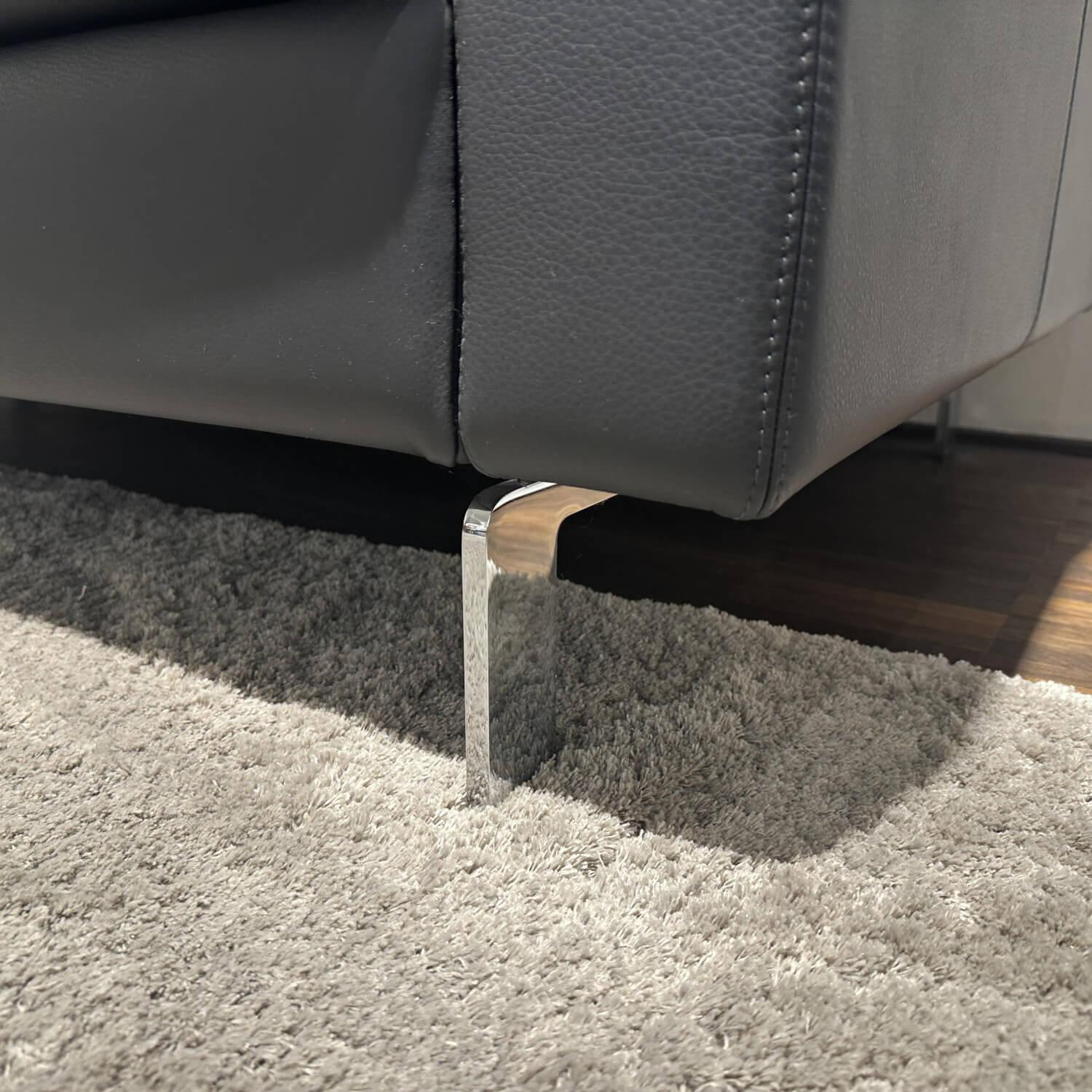 COR - 2er-Set Sofa Conseta Leder Semi 282 Basalt Anthrazit Schmalfuß Metall Verchromt Inklusive Kopfstütze - 7