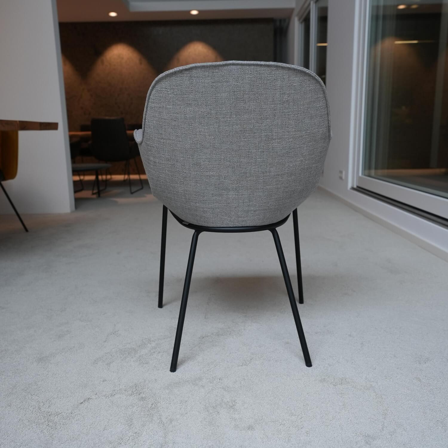 Walter Knoll - Stuhl Sheru Bezug Gaia 7891 Platin Rohrgestell Matt Pulverbeschichtet Schwarz - 4