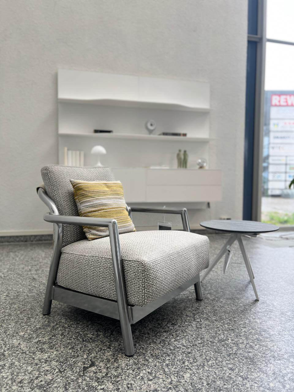Flexform - Sessel Alison Outdoor Stoff Cactus A73 Grau Gestell Aluminium Lackiert Inklusive Kissen - 4
