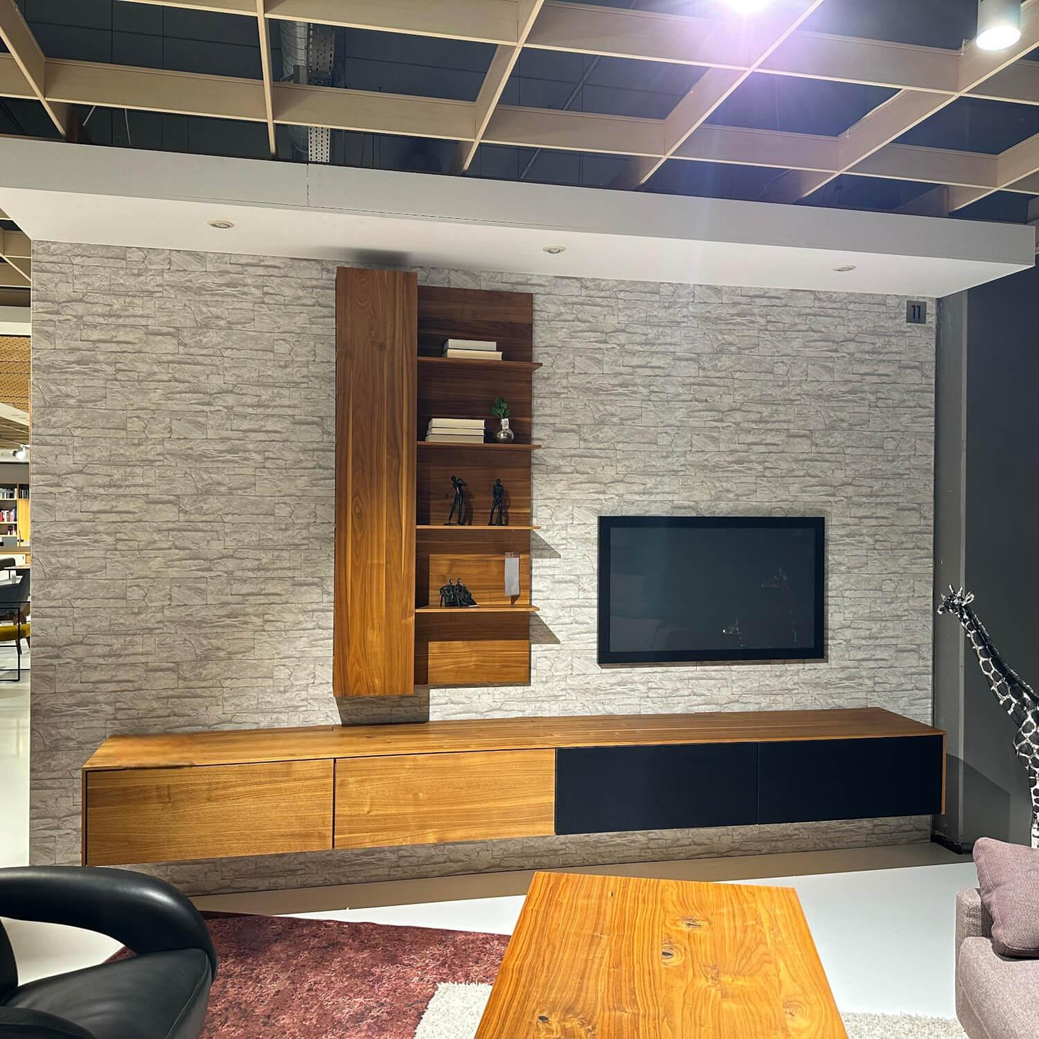 Team 7 - Wohnwand Filigno Nussbaum Und Glas Klarglas - 4