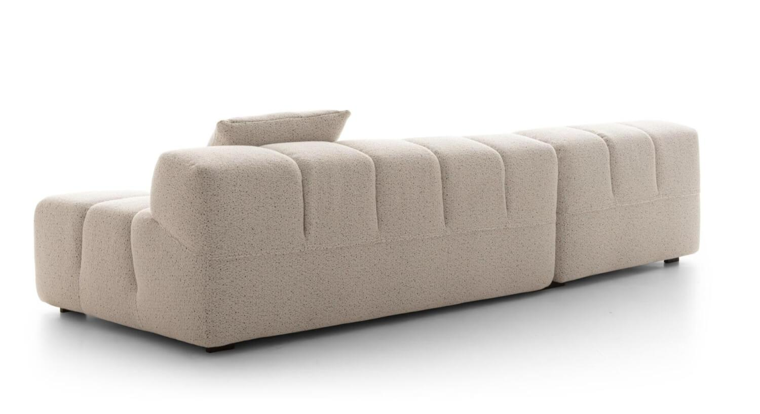 B&B Italia - Sofa Tufty Time Stoff Bouclé Sambuco Weiß Innenrahmen Stahlrohre Füße Schwarz Mit Kissen - 6