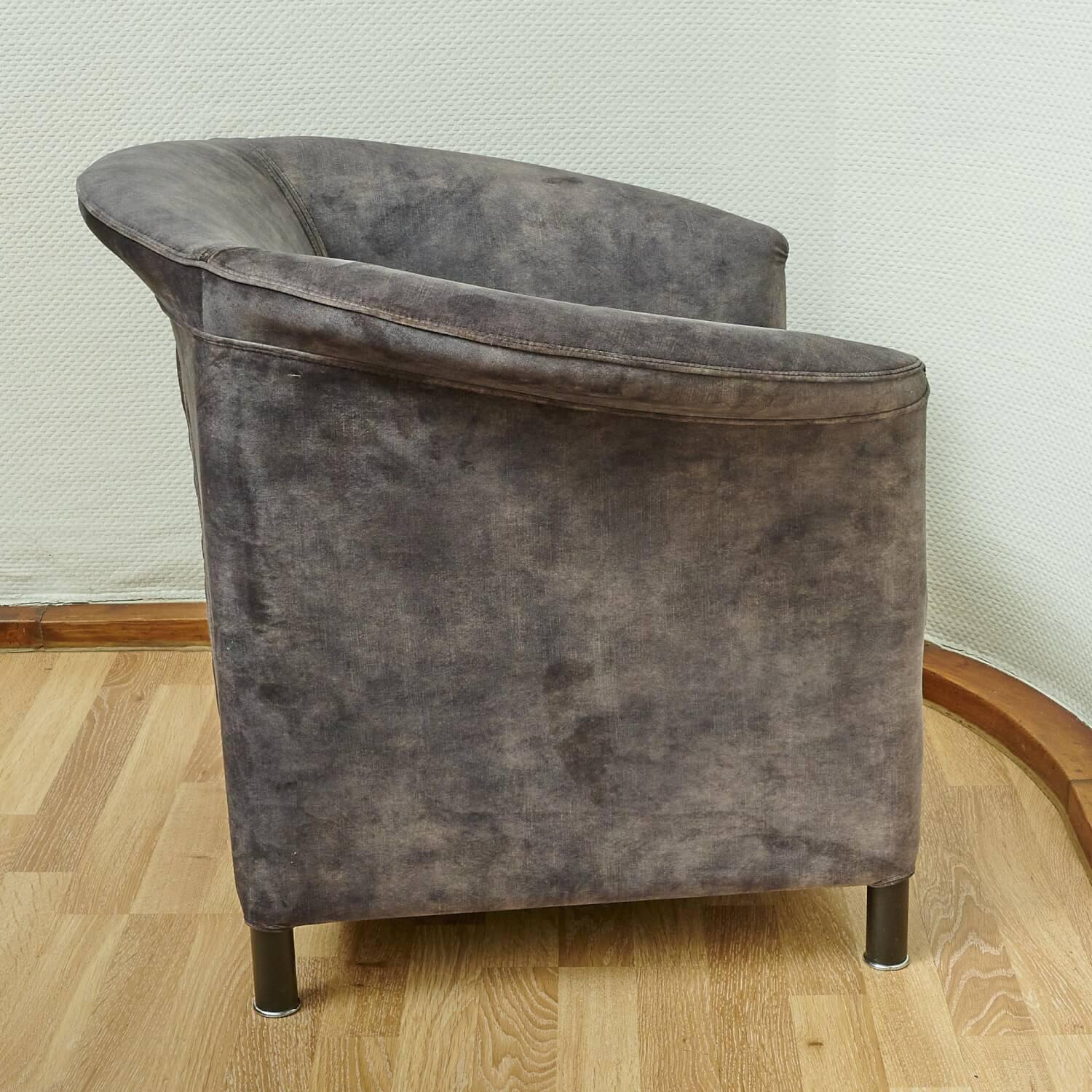 Wittmann - Sessel Aura Stoff Riviera Dark Grey Grau Füße Schwarz - 5