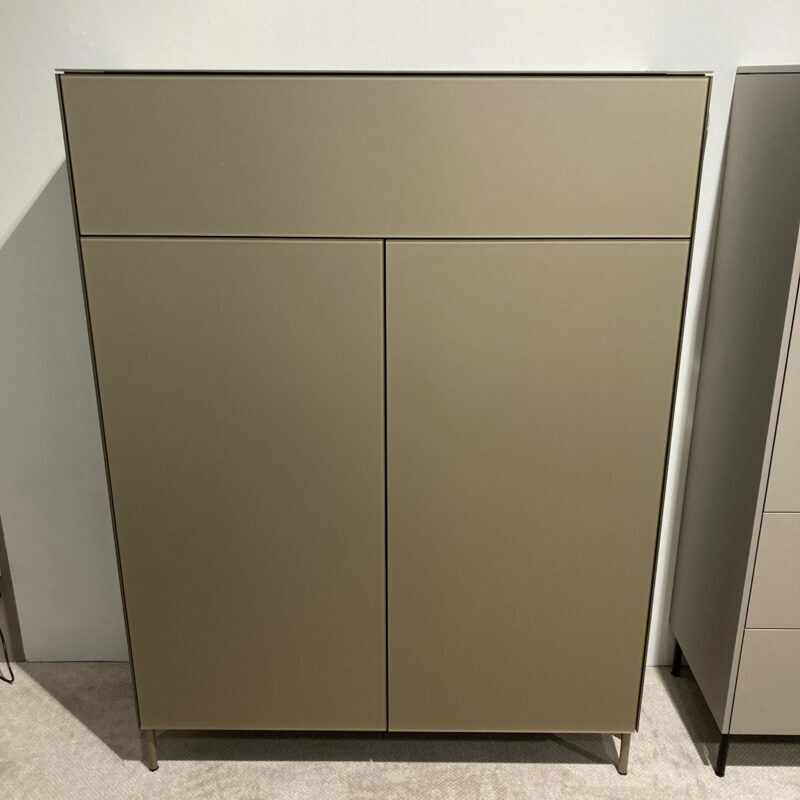 Spectral Smart Furniture - Highboard Side Metallic Glas Champagner Grau Korpus Schwarz  - 4