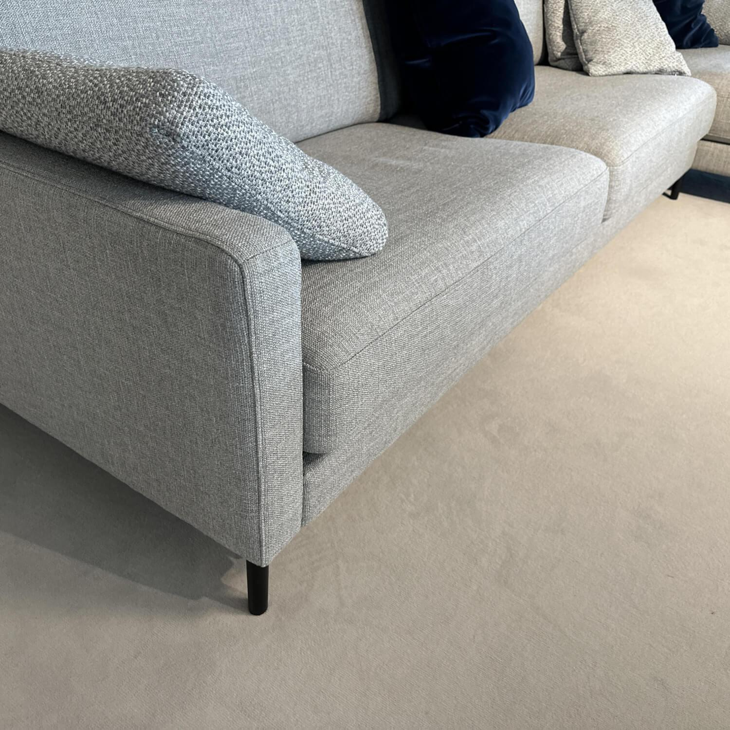 Rolf Benz - Ecksofa 011 Ego G Stoff 18 113 Signalgrau Gussfuß Aluminium Glatt Verkehrsschwarz Inklusive Kopfstütze Und Kissen - 7
