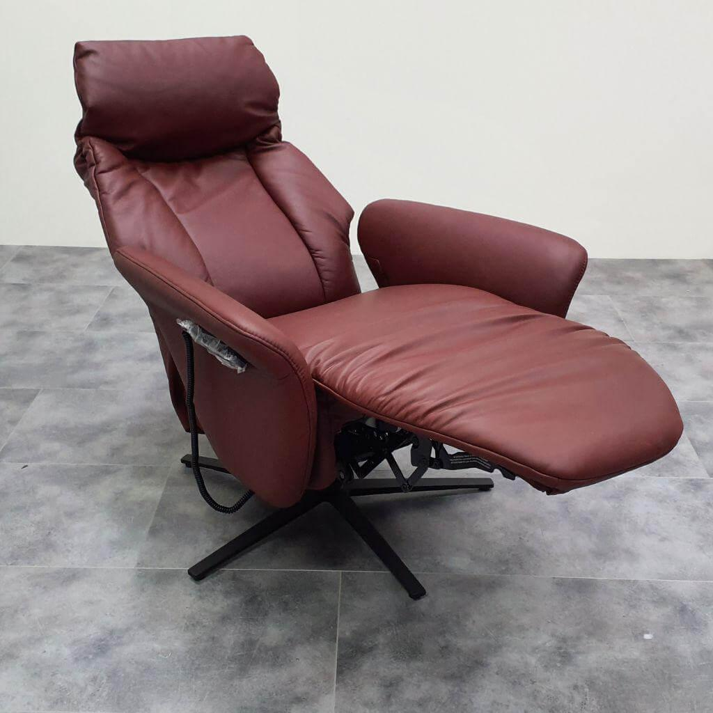 Mondo - Relaxsessel Easyswing "MAXI L" 2-Motorisch m. Aufstehhilfe Leder 31 Longlife Rouge Rot Gestell Sternfuß Metall Anthrazit Pulverbeschichtet - 2