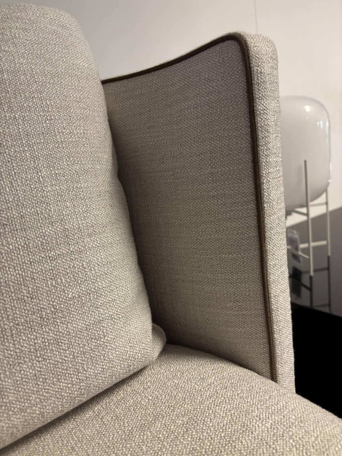 Minotti - Drehstuhl Torii Stoff Ecru Beige Gestell Metall Bronze Drehbar - 7