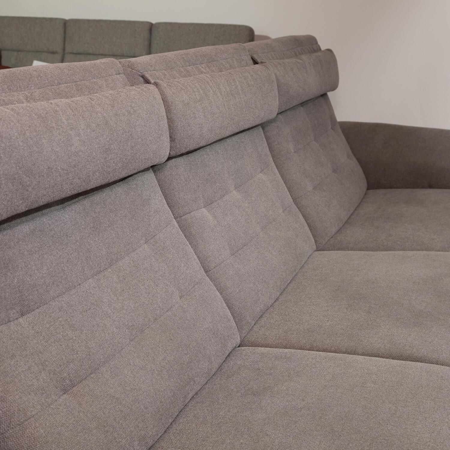 Carina - Polstergarnitur Soft EM Sofia Stoff Free Stone Metallfuß Chrom Glänzend - 3