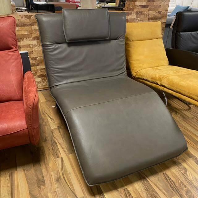 Nolte - Relaxliege Prato Bezug Leder 90 23 26 Rancho Grau Braun Gestell 23 Stahl Inklusive Akku - 10