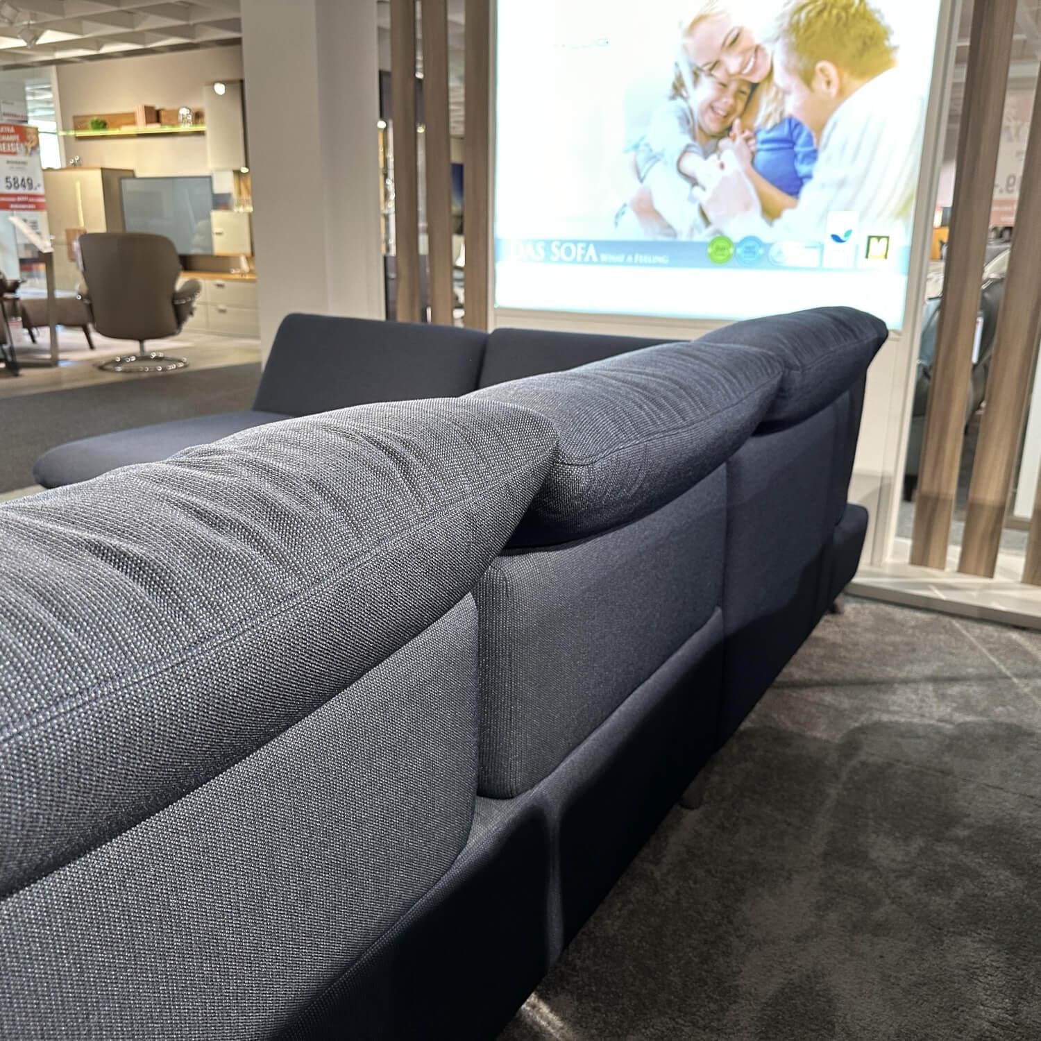 W. Schillig - Ecksofa 15278 Taoo Inkl Funktionshocker Mit Rollen Stoff W61/28 Blau Metallfuß Glänzend - 11