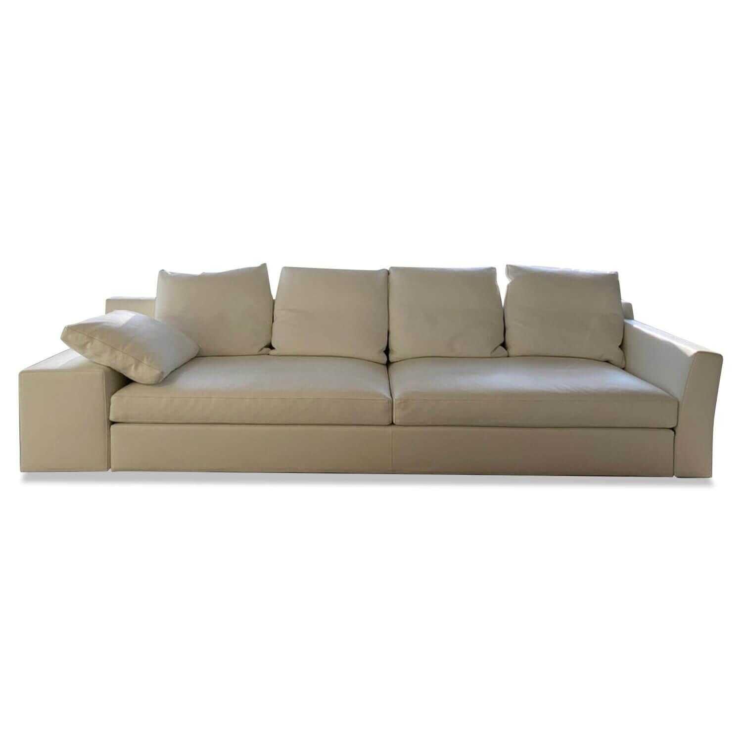 cassina-sofa-mister-dreisitzer-leder-13x247-wei-C3-9F-mit-4-r-C3-BCckenkissen-und-1-armlehnkissen-3ff9f0cfdd3eyRFkp4psJS3LJ Cassina - Sofa Mister Dreisitzer Leder 13X247 Weiß mit 4 Rückenkissen und 1 Armlehnkissen - 1