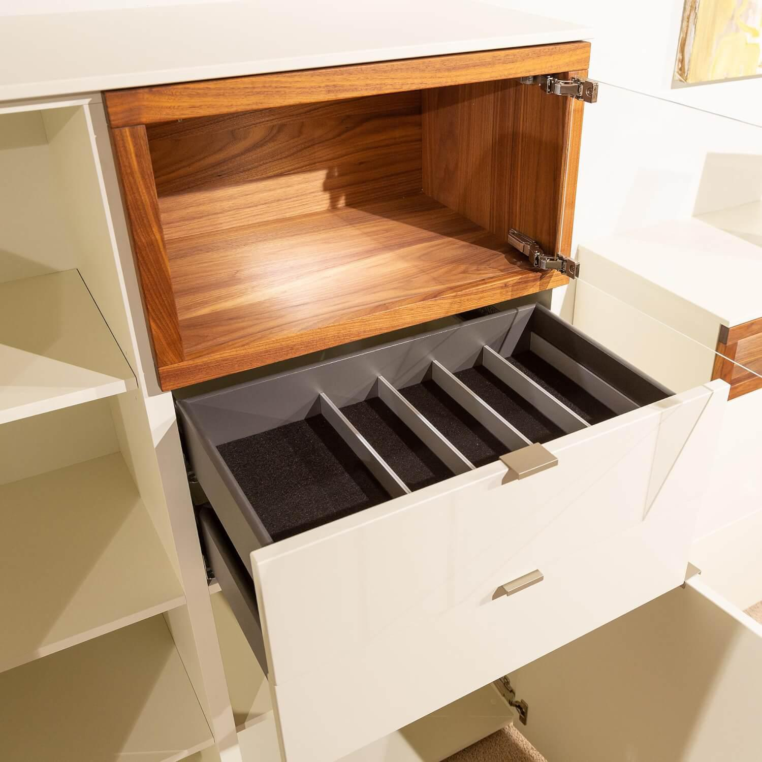 Venjakob - Highboard LS 2680 Lack Weiß Matt Offenes Fach Colorado Nussbaum Geölt - 6
