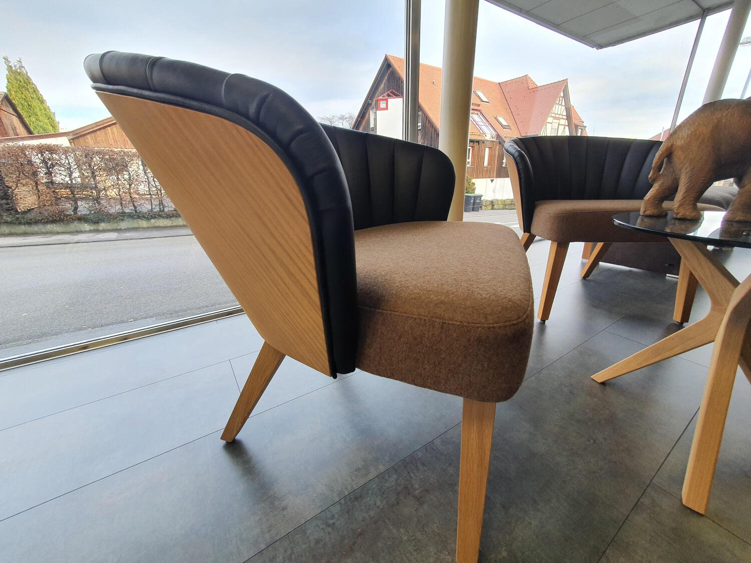 Hülsta - Set of 2 chairs Solid LDS37 Linea Brown Solid wood frame - 2