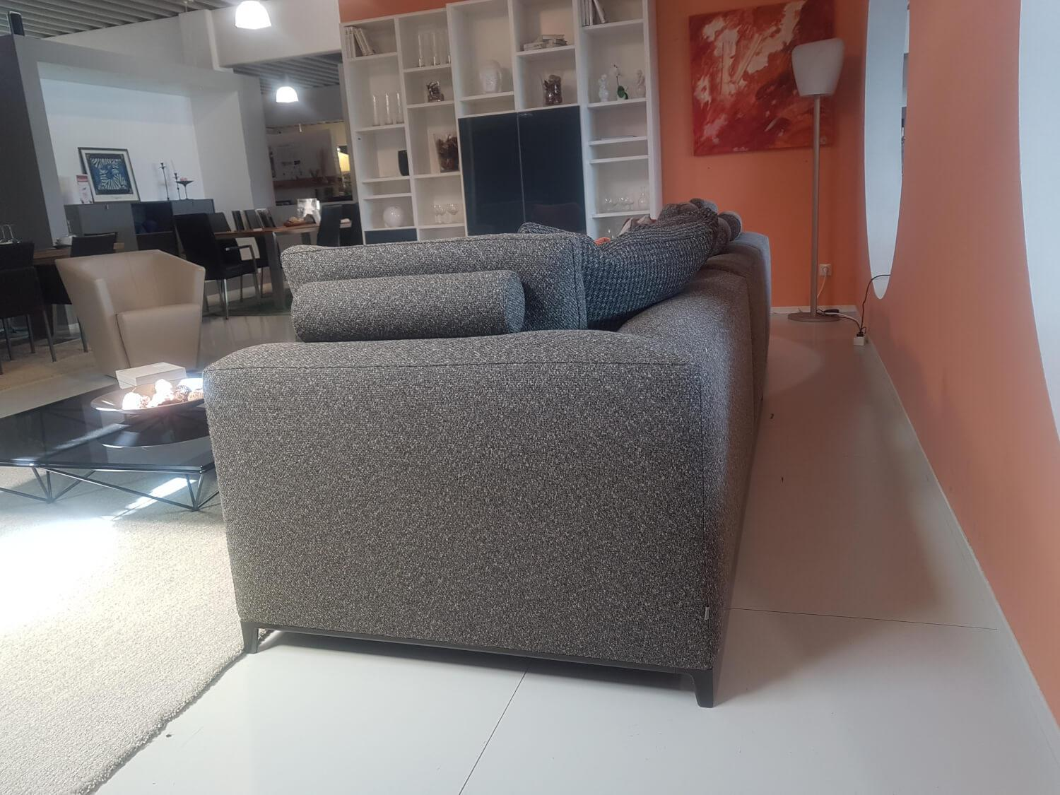 B&B Italia - Ecksofa Michel Club Stoff Laveno Schiefer Grau Gestell Metall Schwarz Lackiert - 7