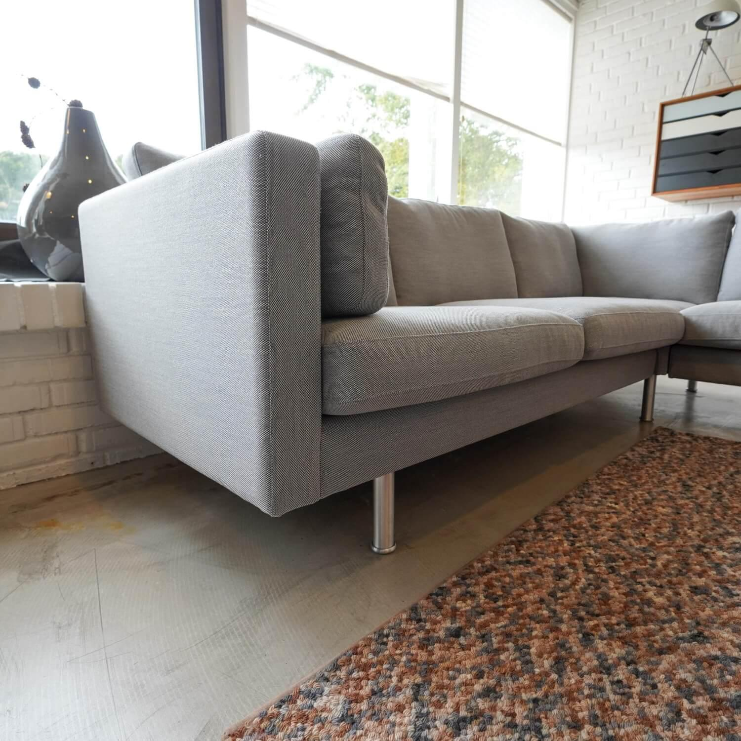 Ecksofa Handy Mit Chaiselounge Wollstoff Hellbeige Gestell Metall