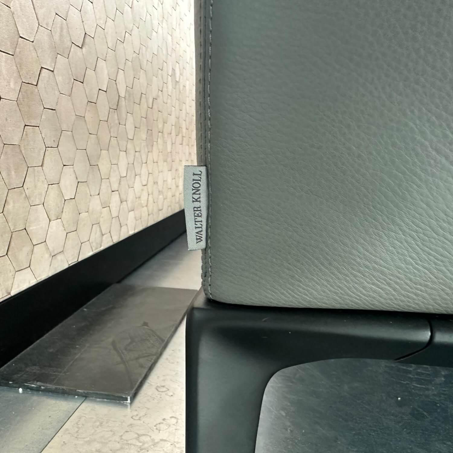 Walter Knoll - Ecksofa Jaan Living Leder Cashmere 1430 Warm Grey Grau Füße Metall Matt Schwarz Pulverbeschichtet - 4