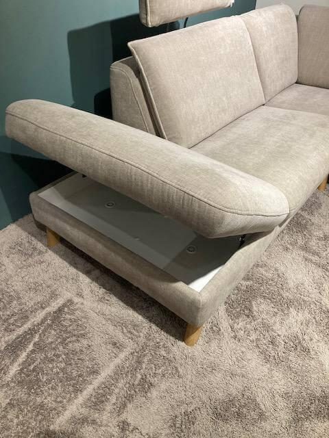 Natura - Ecksofa Tulsa KS Stoff 20 Longlife Easy Desert Beige mit 2 Kopfstützen - 8