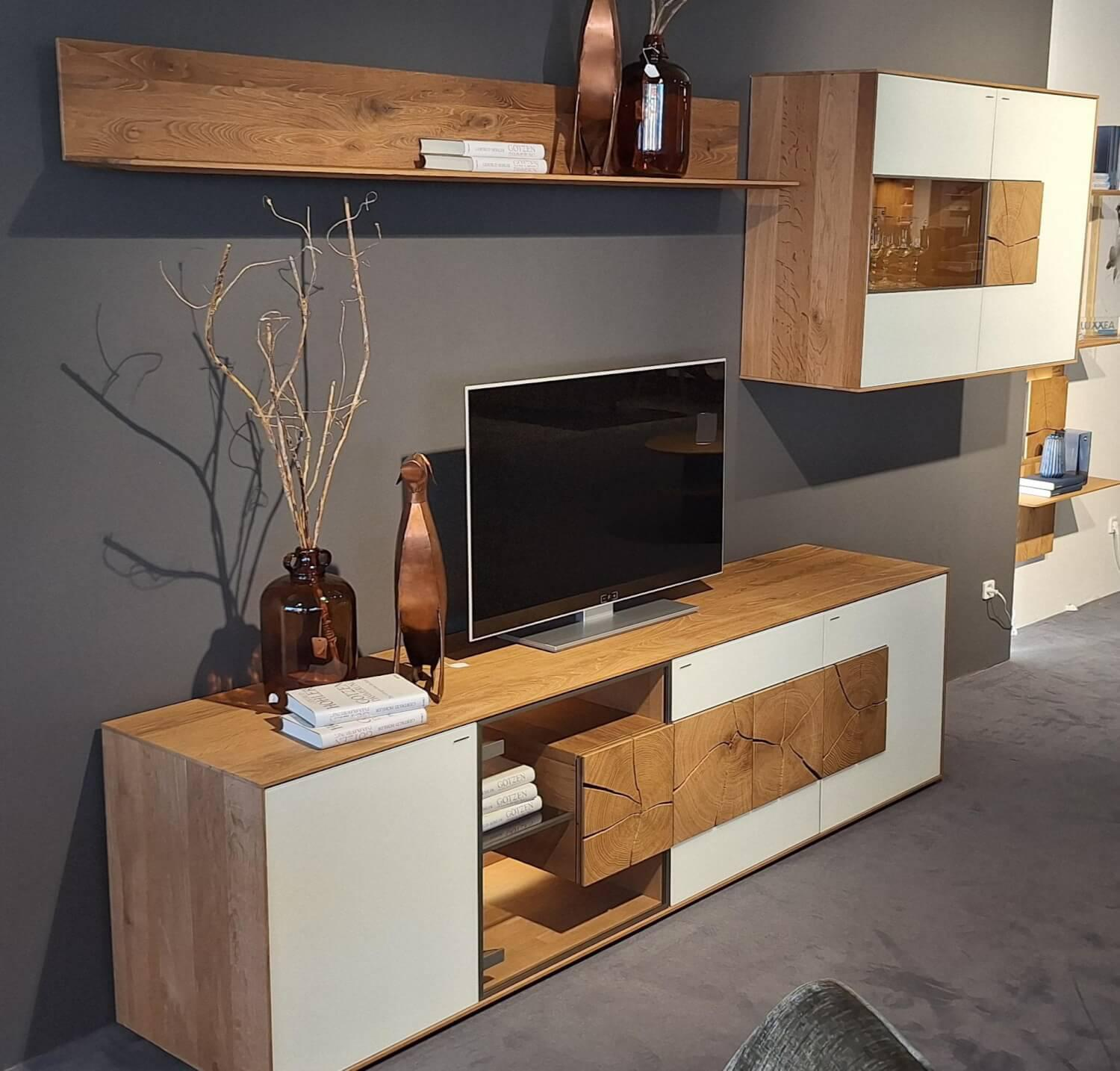 Hartmann - Wohnwand Caya Glas Weiß Kerneiche Umato - 7