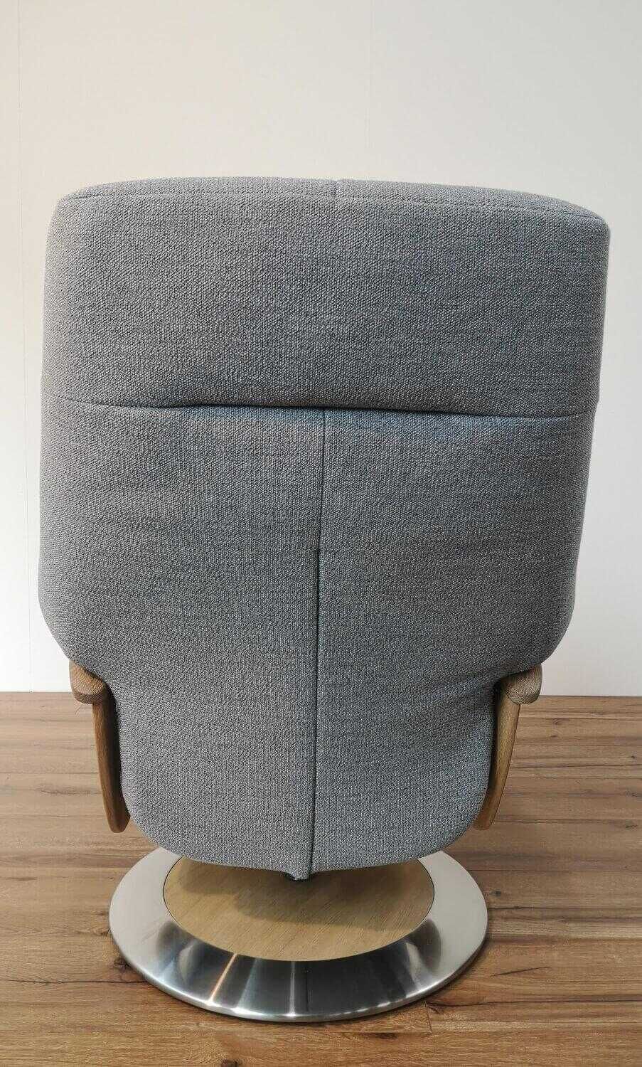 himolla - Zerostress Sessel 7629 36D Stoff 24 Q2 Fashion Gletscher Grau mit Hocker - 6