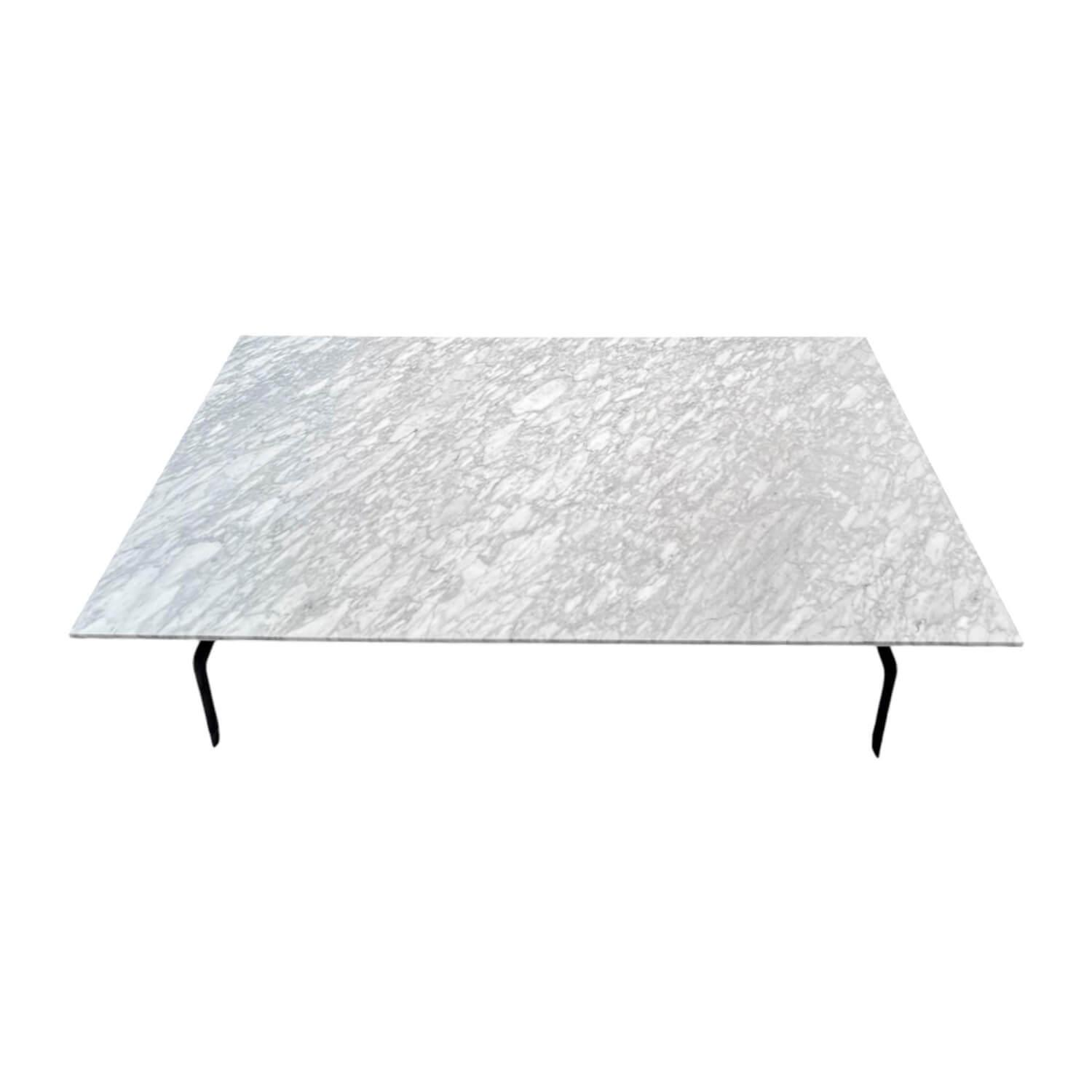 B&B Italia - Couchtisch Dieses Platte Marmor Carrara Weiß Gestell Schwarz Verchromt Lackiert - 1