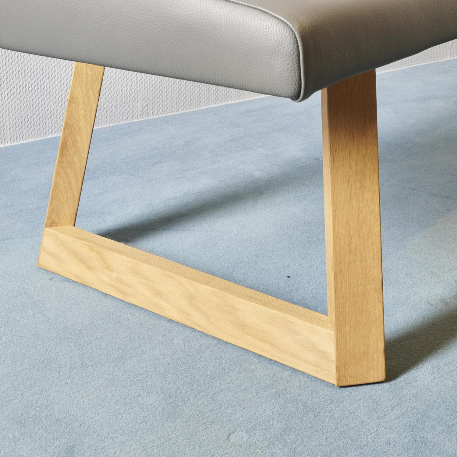 Voglauer - 5er-Stuhlgruppe 2004 Und Bank 2004 Leder Grau Gestell Holz - 6