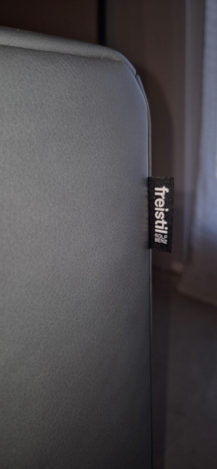 freistil Rolf Benz - Sofa freistil 170 Leder 9000 Fehgrau Füße Schwarz Pulverbeschichtet - 3