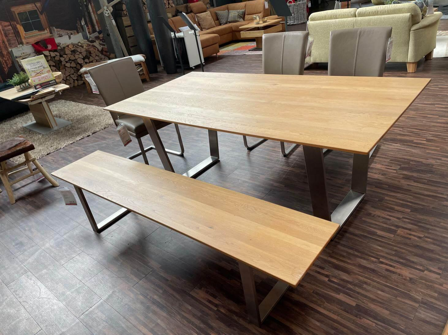Tischgruppe Oak Edition Mit Esszimmertisch Normen Eiche Bianco Massiv