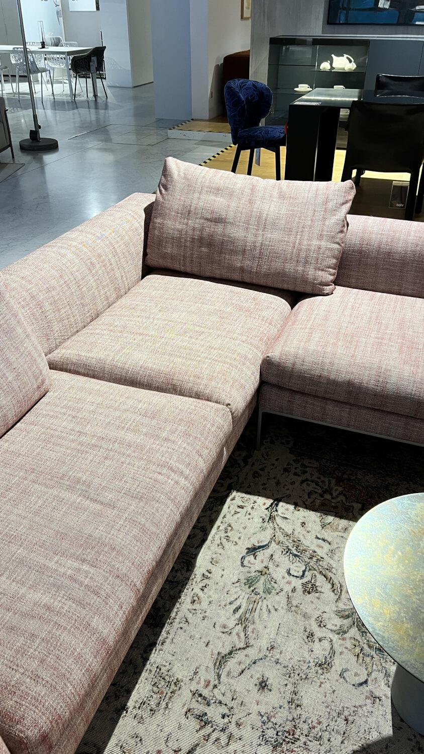 COR - Ecksofa Mell Lounge Stoff 9203 Rot-Weiß Rot Gestell Metall Fußrahmen Mit Kunststoffgleitern F04 Stahl - 4
