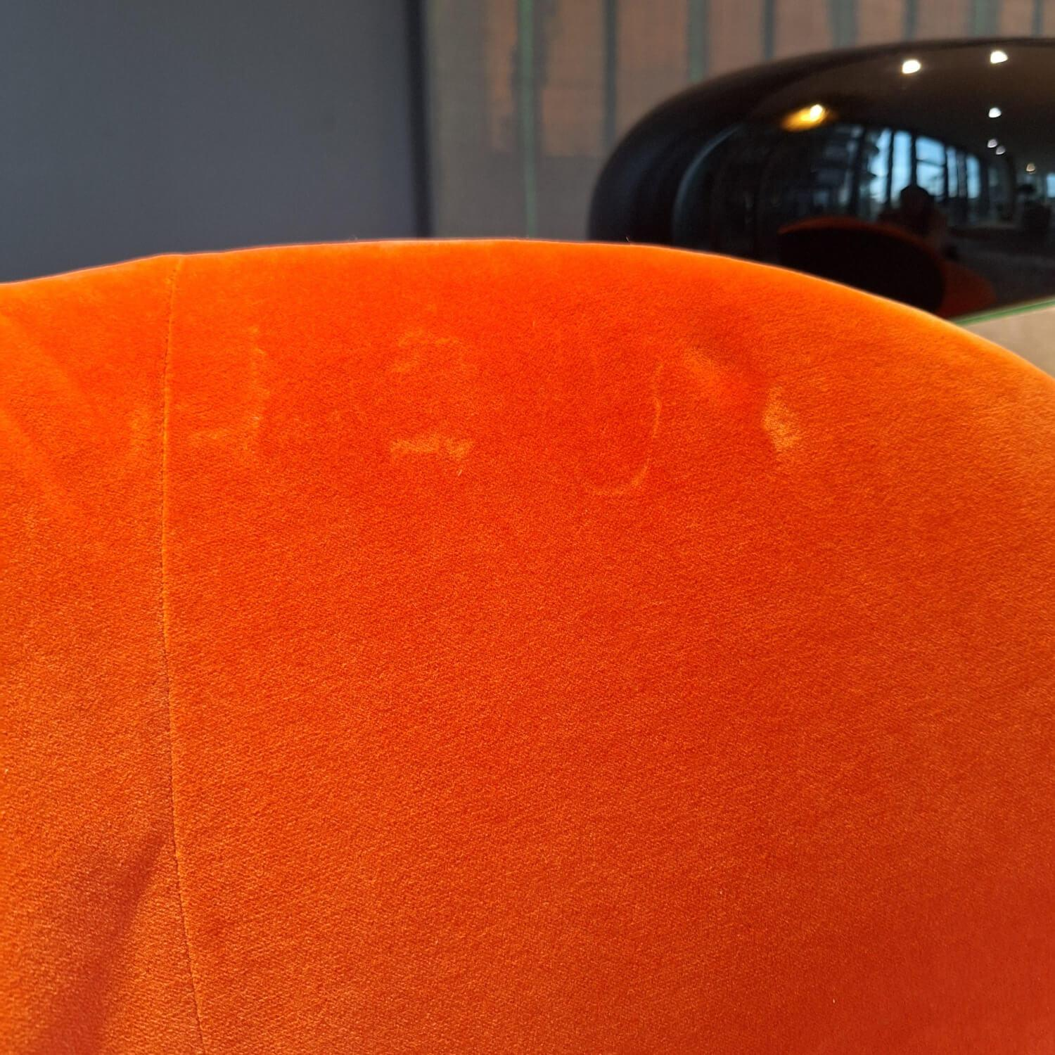 Walter Knoll - Sessel Bao Außen Leder Seddle Coffee Schwarz Innen Stoff Samt Harald Pumpkin Orange Drehteller Schwarz - 5