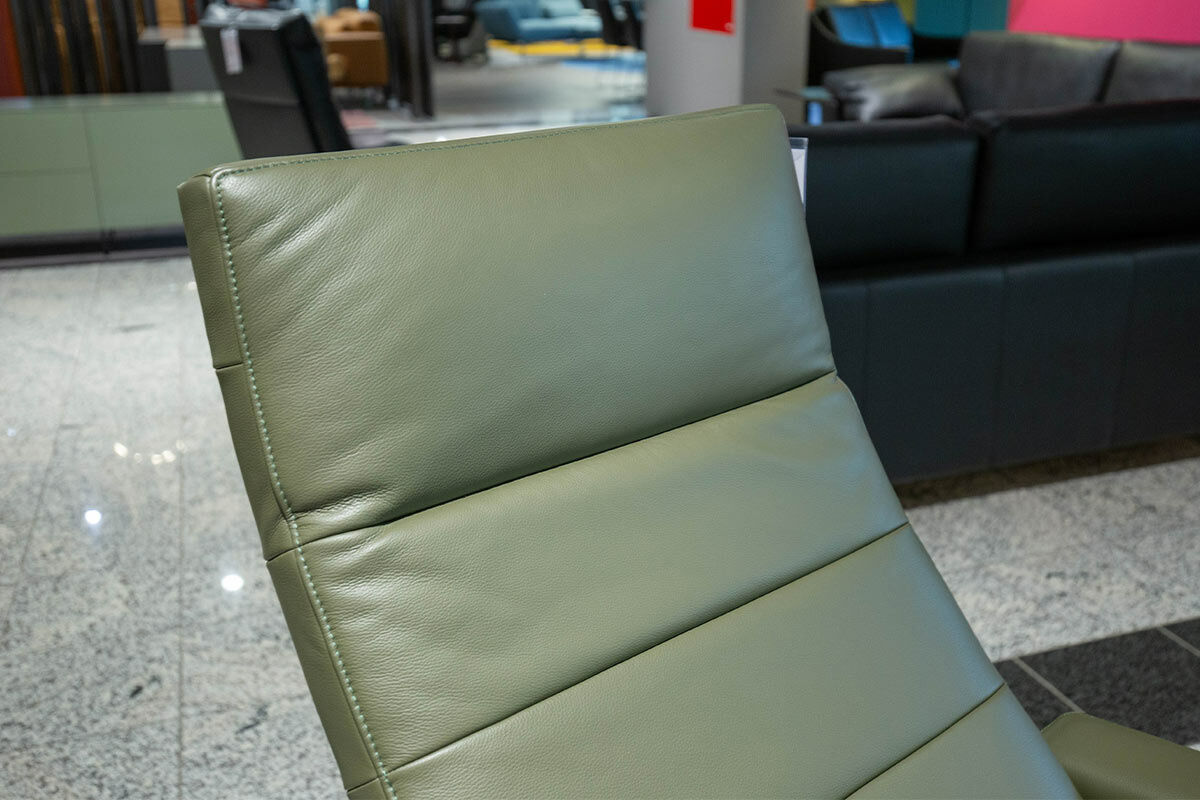 FSM - Relaxsessel Hardy Leder 24 Select 156 Olivgrün Gestell Schwarz Seidenmatt Beschichtet - 6
