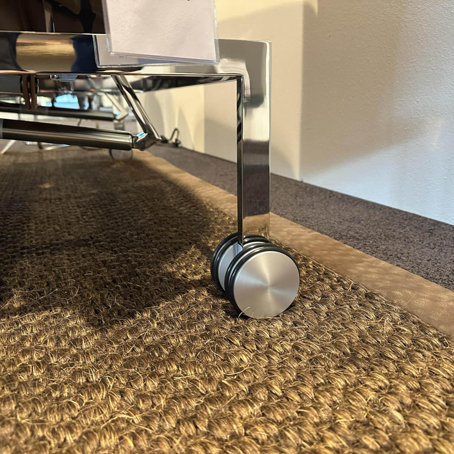 Brühl - Sofa Roro Small Classic Leder Lama 5669 45 Beige Braun Gestell Metall Verchromt Mit Klappbaren Armlehnen - 4