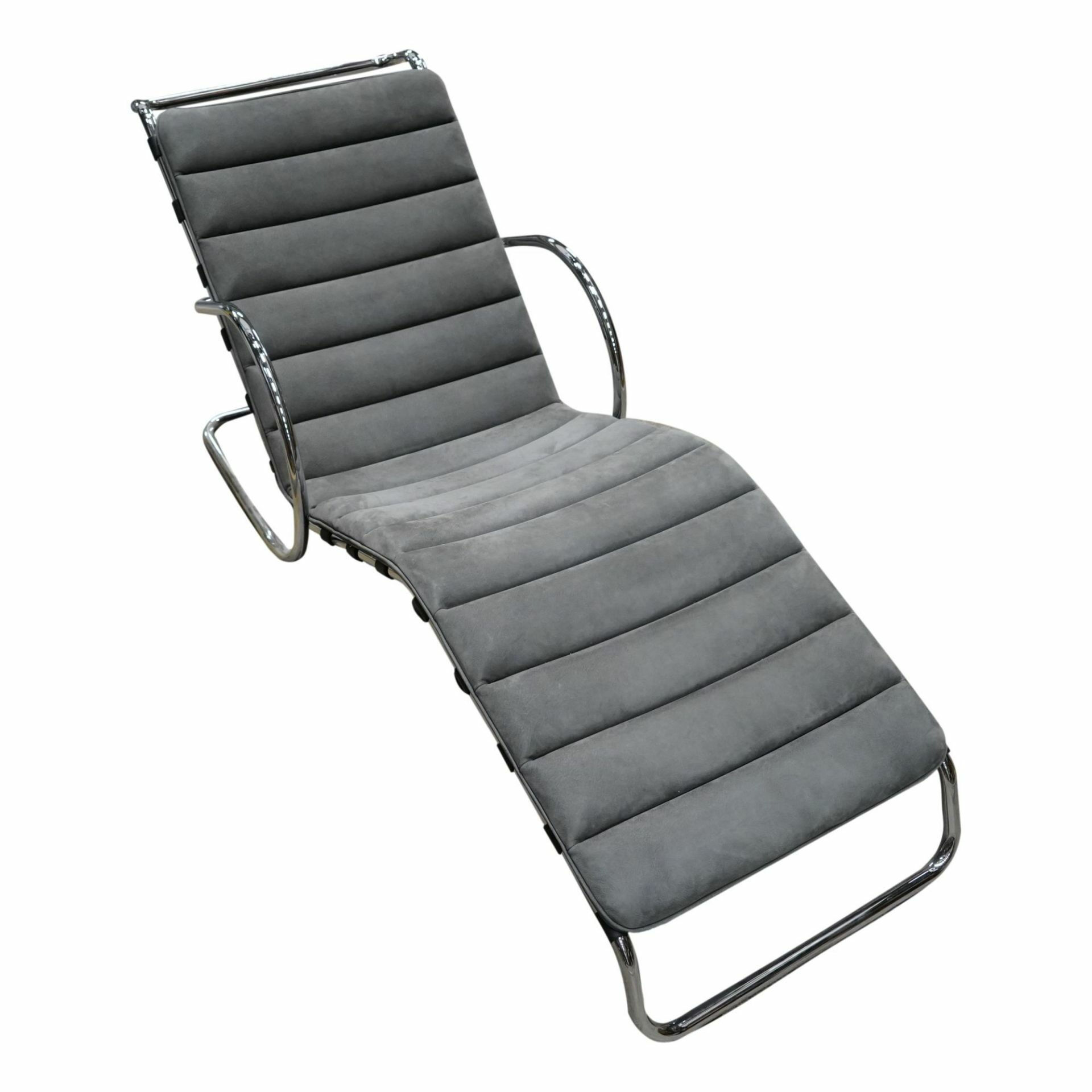 Knoll International - Liege MR Adjustable B242CBLBY Bauhaus Leder Velour Schwarz Gestell Stahlrohr Verchromt Mit Riemen - 3