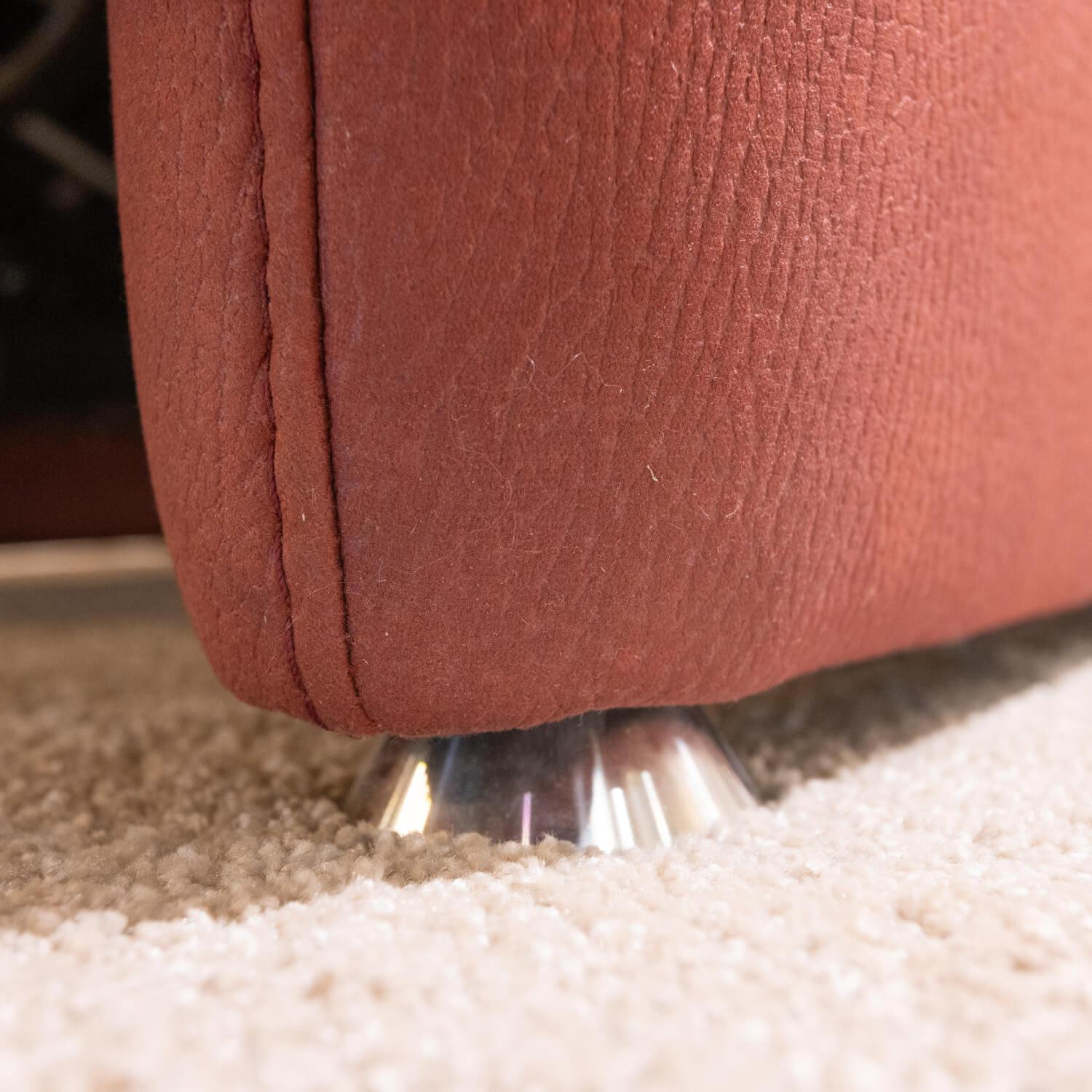 OrthoSedis - Polstergarnitur Stoff Ares Bordeaux Rot Fuß Aluminium Poliert Inklusive Kissen - 17