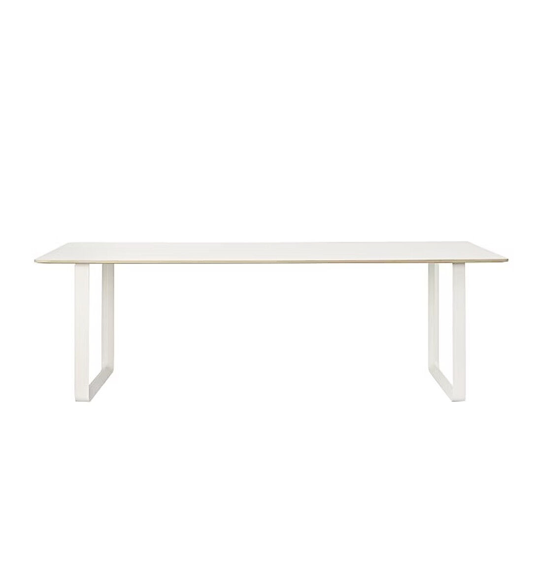 Esstisch 70/70 Table Laminate Sand Gestell Weiß