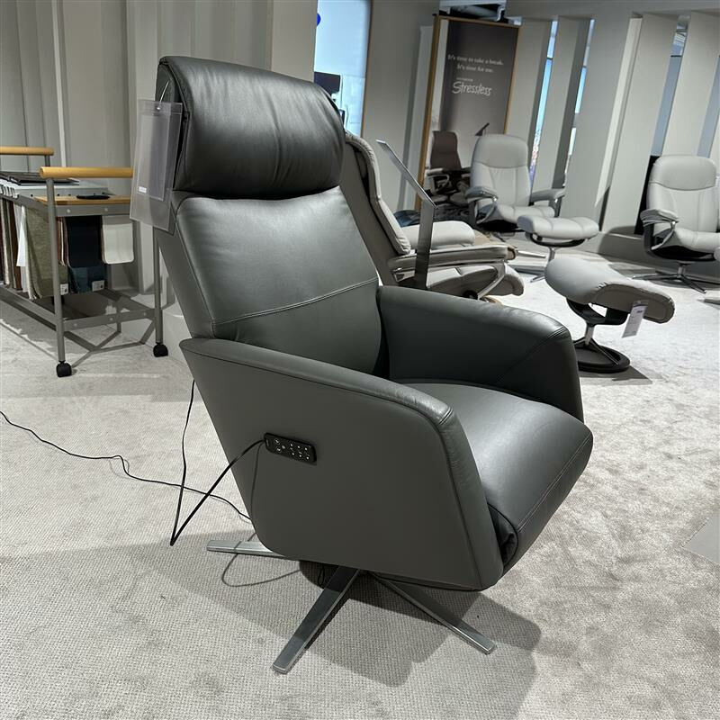 Stressless - Sessel Scott Sirius Leder Paloma 094 Metal Grey Gestell Aluminium Gebürstet Mit Massagefunktion - 6