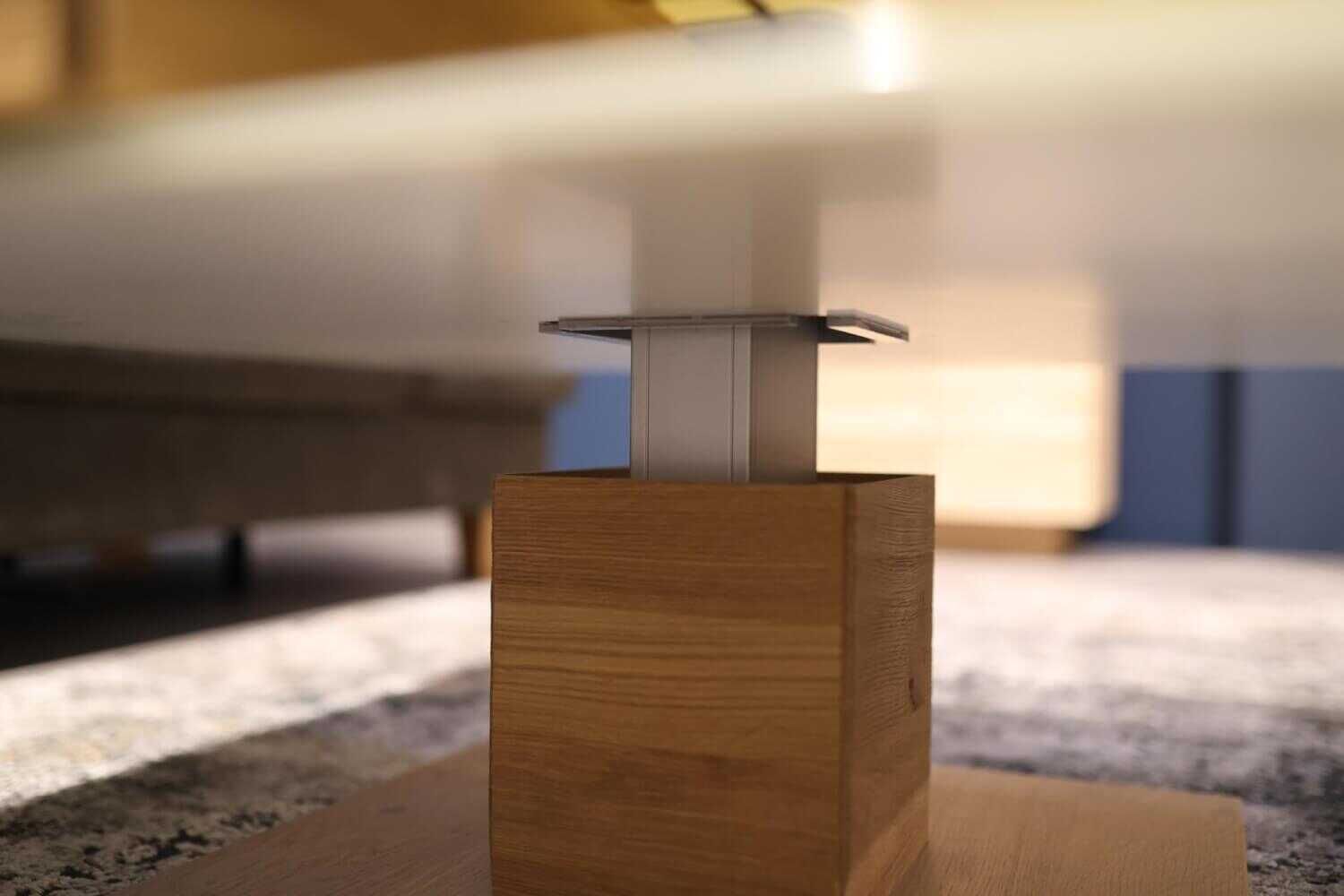 Montana - Couchtisch V Montana Wildeiche Geölt Platte Glas Optiwhite mit 2 Laden Höhenverstellbar - 9