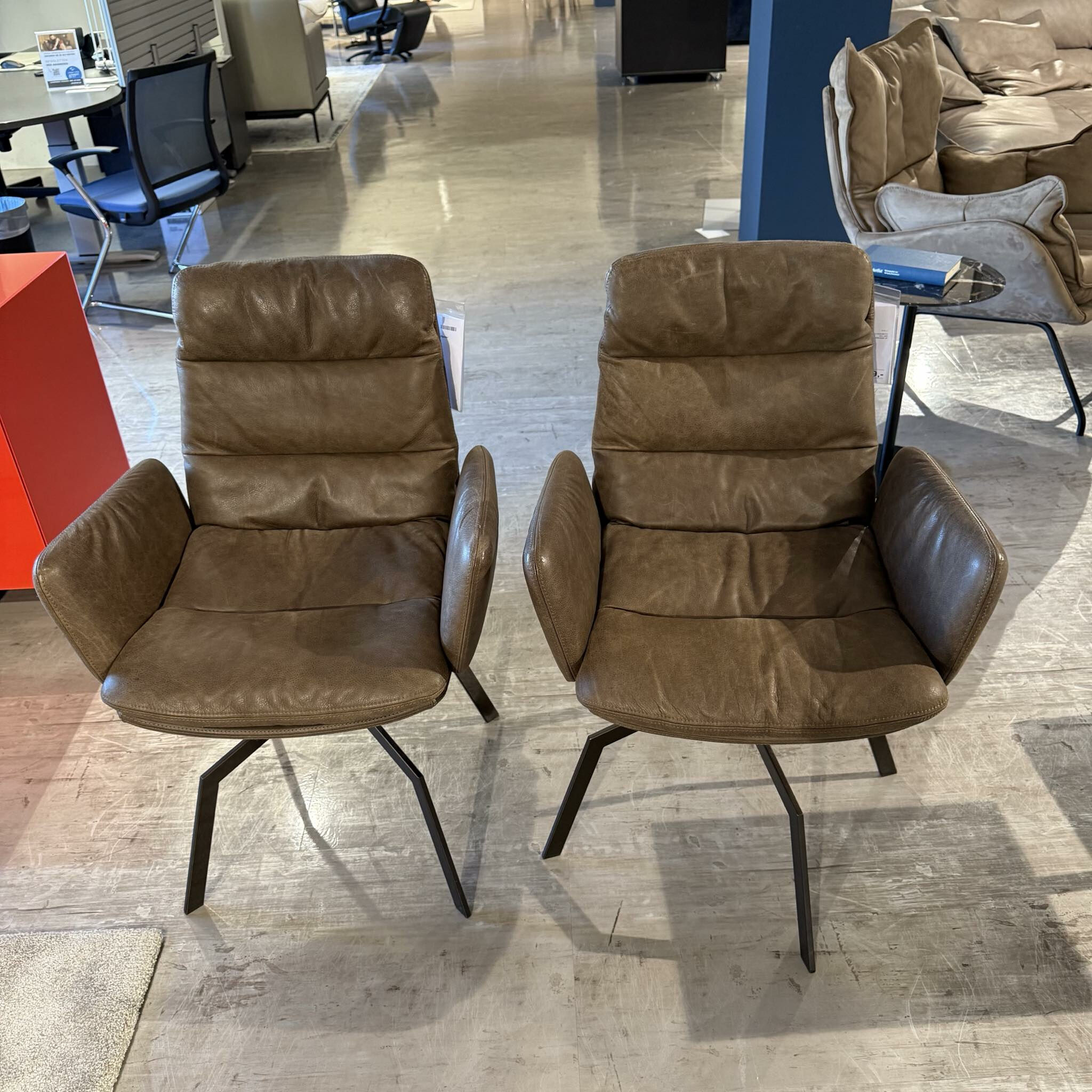KFF - 6er-Set Stuhl Arva Leder Rawhide Braun Gestell Metall Makadamia Braun - 4