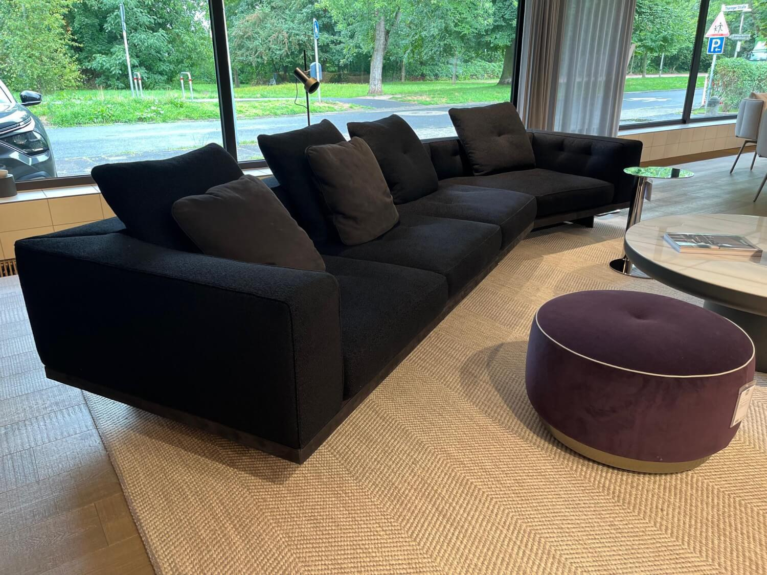 Minotti - Sofa Dylan Stoff Larry Col. 08 Nero Kat G Schwarz Gestell Metallkufen mit 2 zusätzlichen Kissen - 7