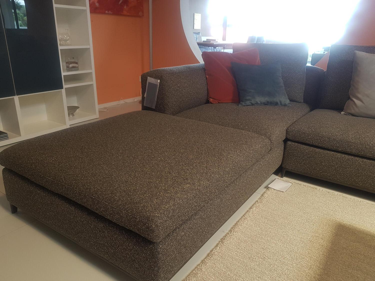 B&B Italia - Ecksofa Michel Club Stoff Laveno Schiefer Grau Gestell Metall Schwarz Lackiert - 4