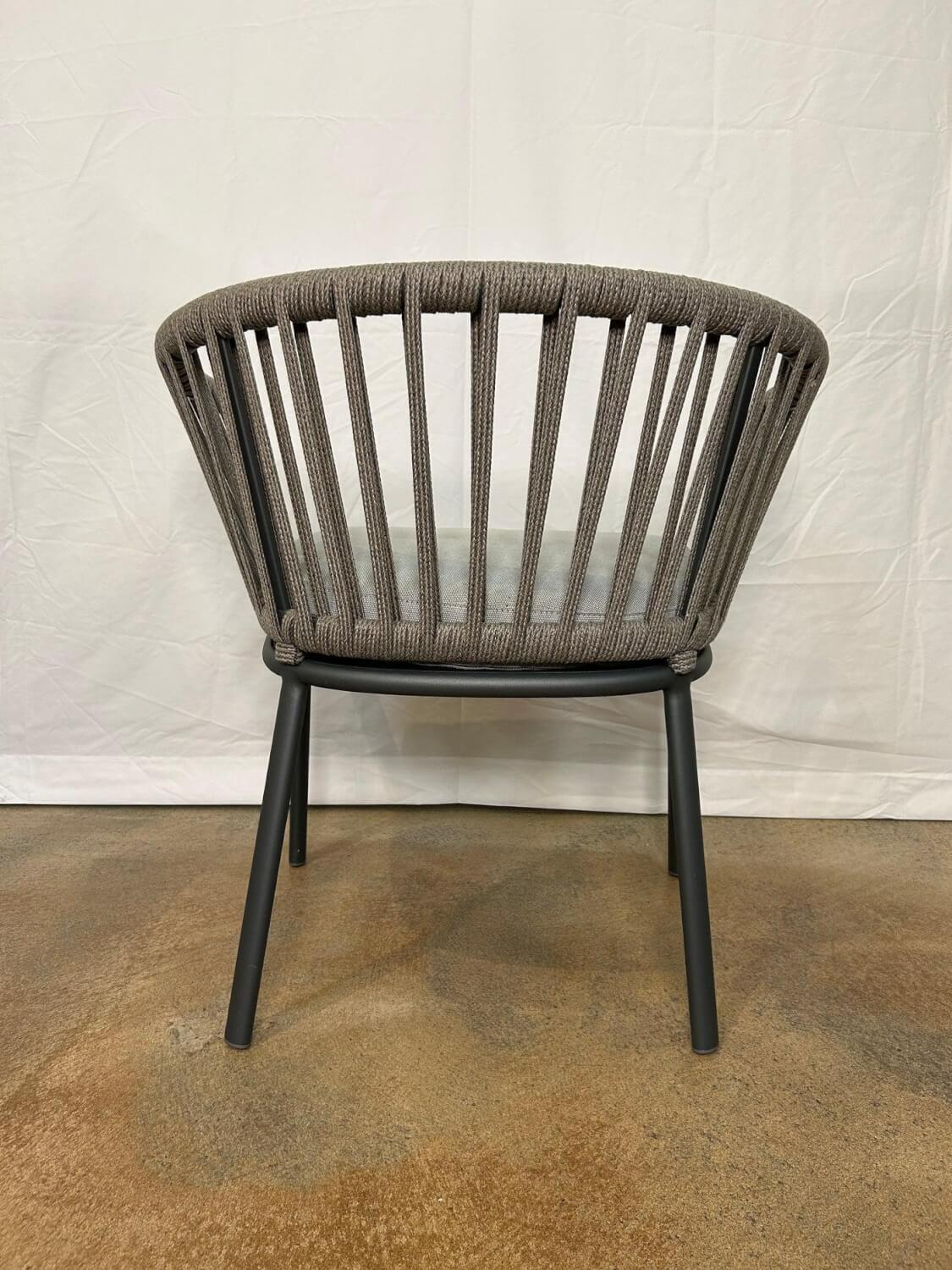 Fast - Outdoor Lounge Sessel Ria Rücken Seil Geflochten Braun Grau Gestell Aluminium Rock Liso Graph Grau Lackiert - 8