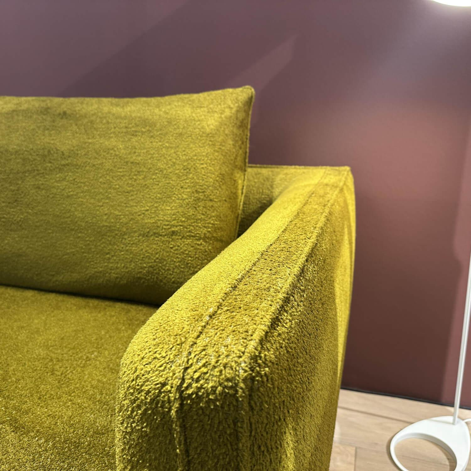 Molteni & C - Ecksofa Paul Stoff Wonder WG 445 Grün Gestell Metall Zinnfarbig - 5