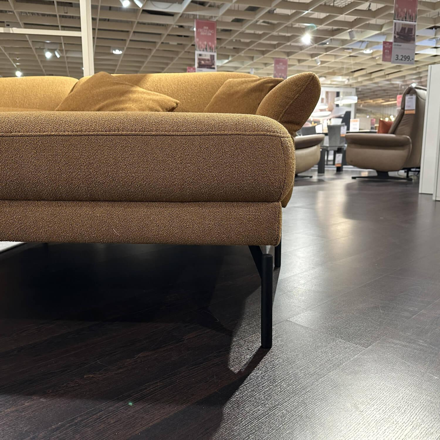 himolla - Sofagarnitur Sofa 1462 Sessel 7364 Large Stoff Q2Loop Chips Gelb Metallfuß Anthrazit Sessel Mit Herz-Waage-Funktion - 7