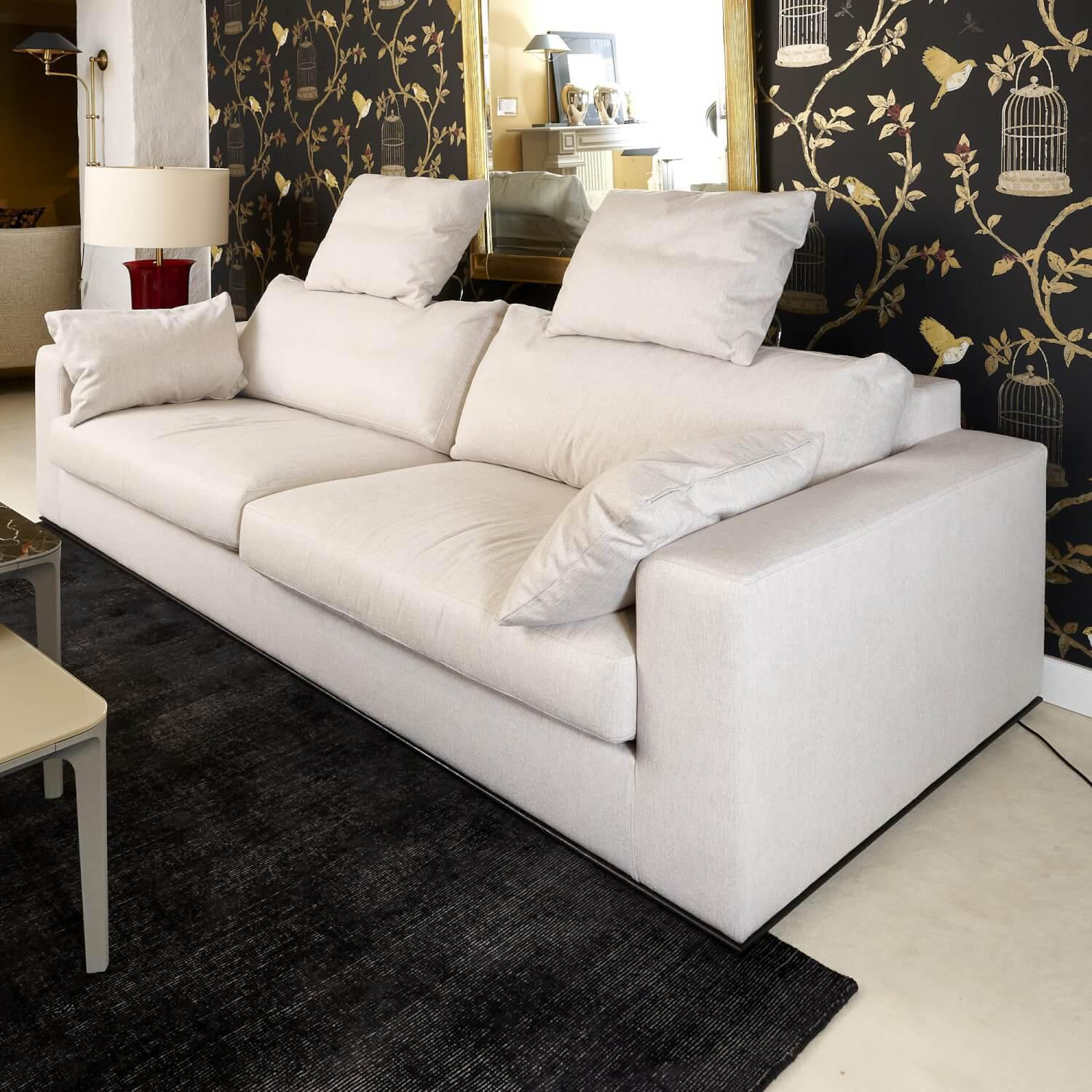 Bielefelder Werkstätten - Sofa Inspiration 122-3005 Tief Bezug Noah 1744 176 Sockelrahmen Wengefarbig Gebeizt - 3